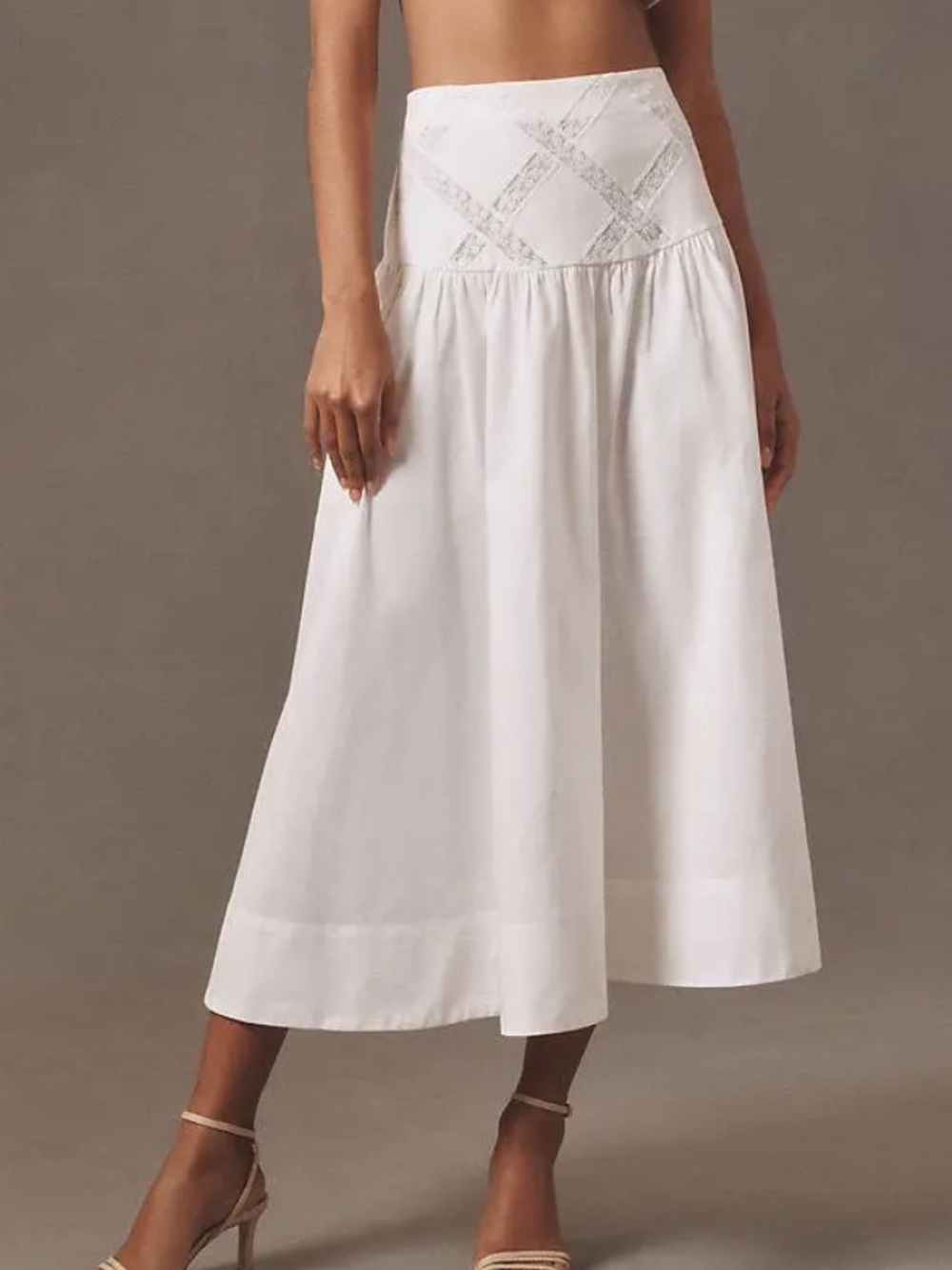 Hemant & Nandita White Linen Skirt
